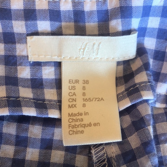 H&M blue/white checkered shorts size 8 - Picture 8 of 9